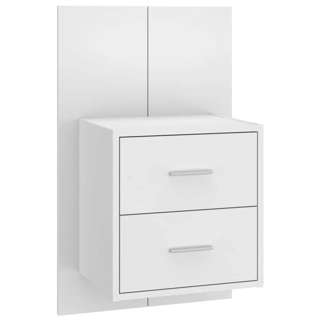 High Gloss White Wall-mounted Bedside Cabinets