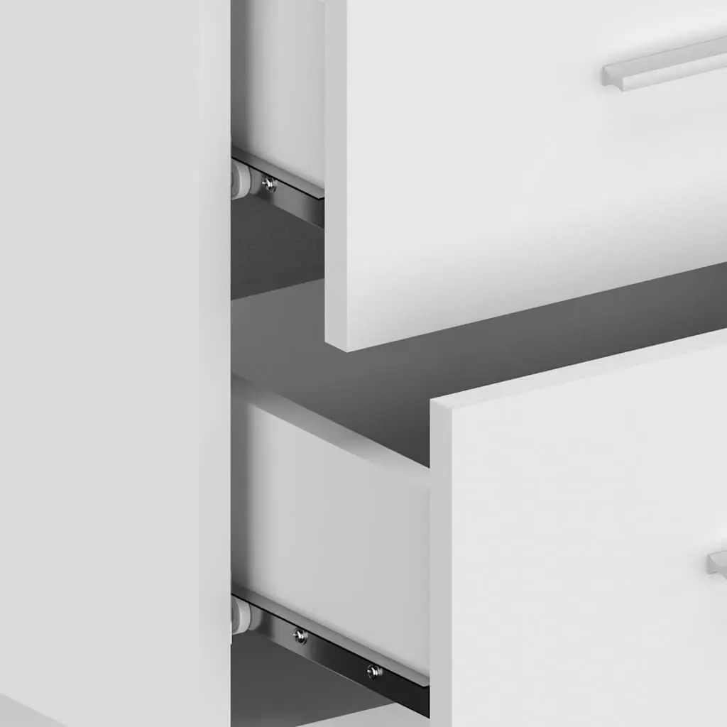 High Gloss White Wall-mounted Bedside Cabinets