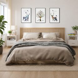 High Gloss White Floating Bedside Cabinets 2 pcs