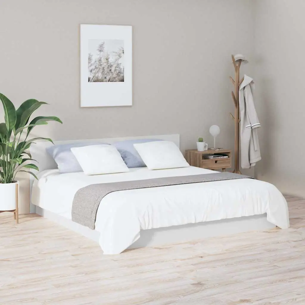 Wall-Mounted Headboard 200 cm Engineered Wood White Bedroom Furniture