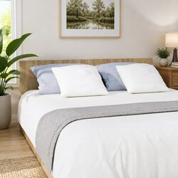 Elegant Wall-Mounted Bed Headboard in Brown