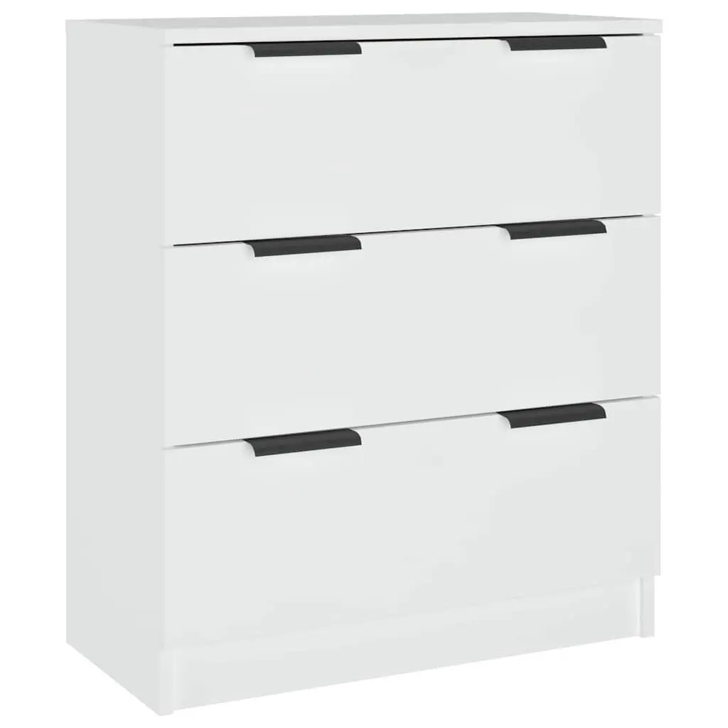 White Sideboard Cabinet 60x30x70 cm Storage Furniture 3 Drawers Living Room