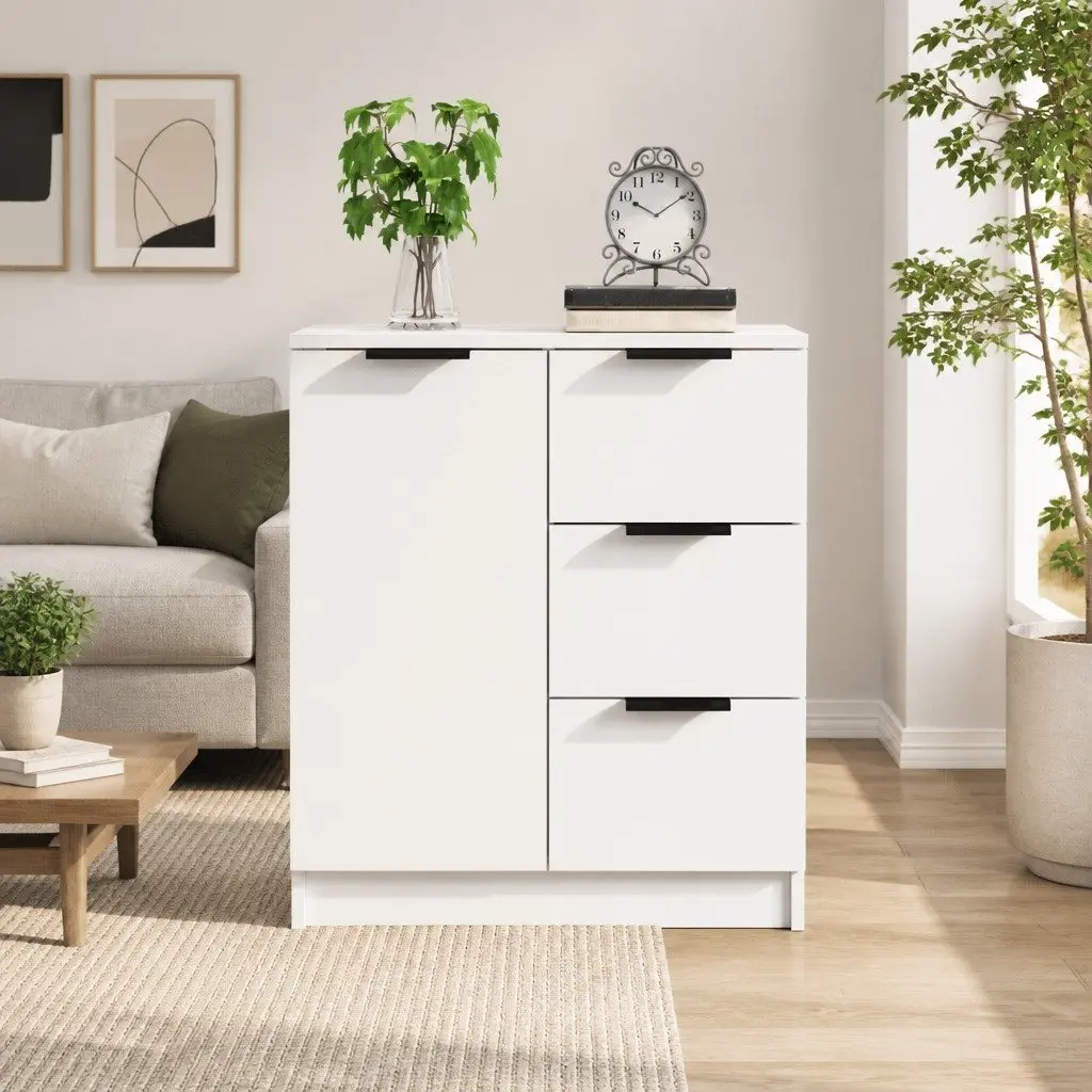 White Engineered Wood Sideboard Cabinet 60x30x70 cm