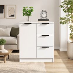 White Engineered Wood Sideboard Cabinet 60x30x70 cm