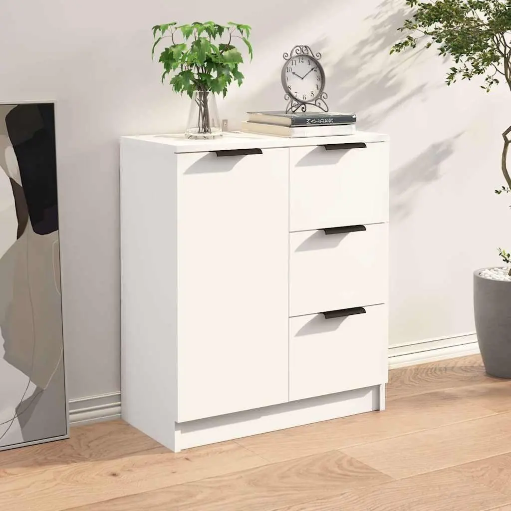 White Engineered Wood Sideboard Cabinet 60x30x70 cm