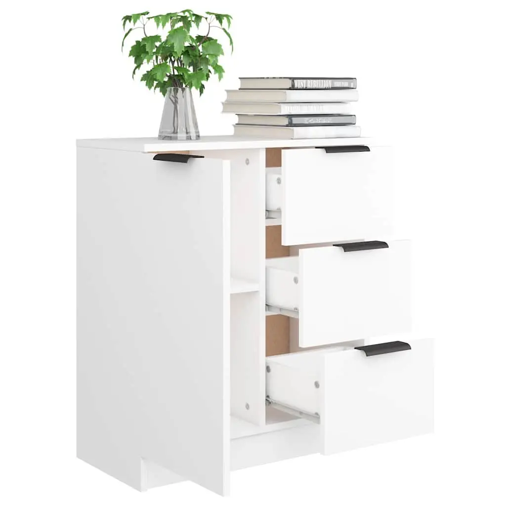 White Engineered Wood Sideboard Cabinet 60x30x70 cm