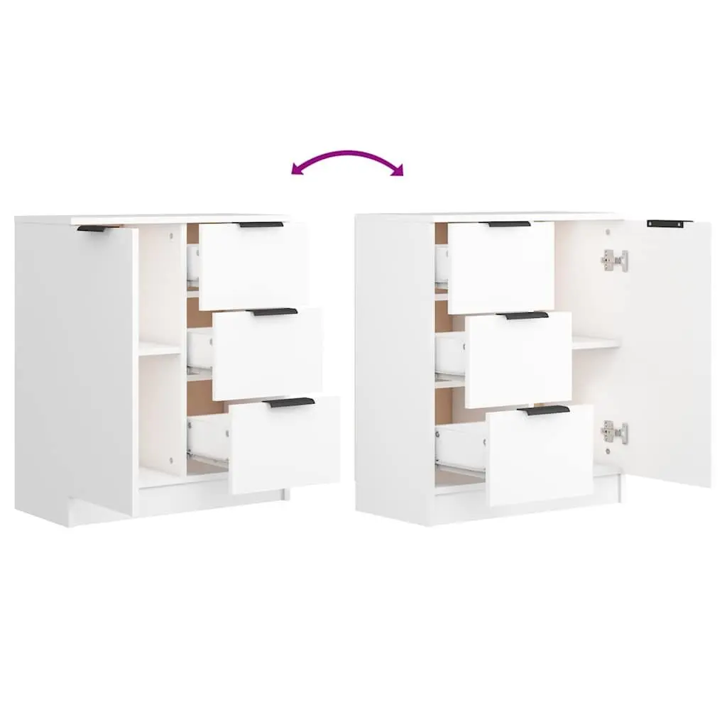White Engineered Wood Sideboard Cabinet 60x30x70 cm