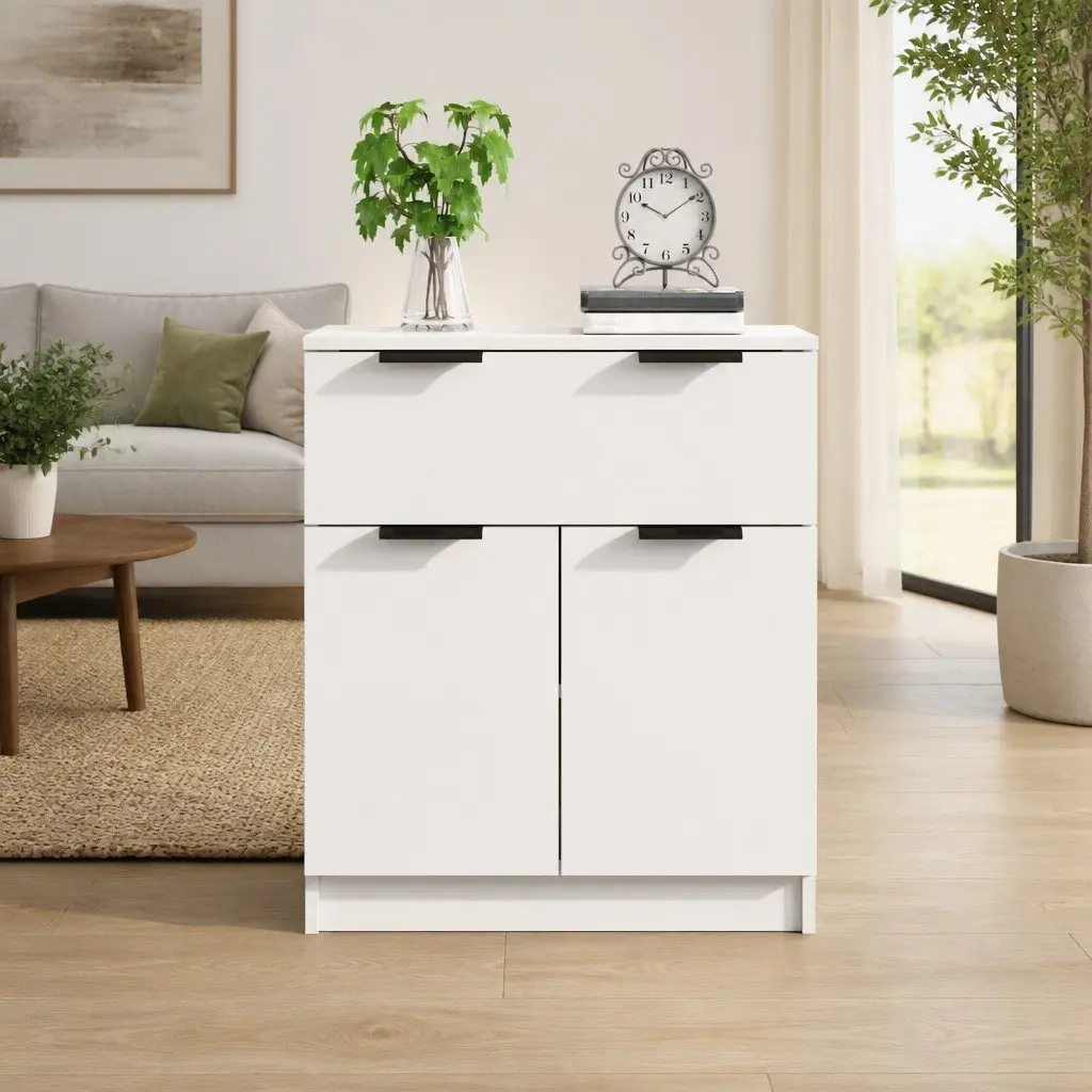 White Sideboard 60x30x70 cm Storage Cabinet