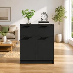 Charming Black Sideboard Storage Cabinet 60x30x70 cm