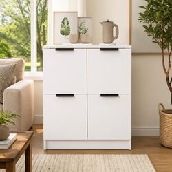 White 4-Door Sideboard Storage Cabinet 60x30x70 cm