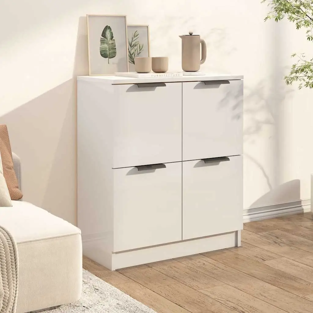 White 4-Door Sideboard Storage Cabinet 60x30x70 cm