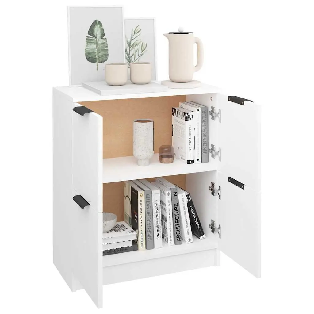 White 4-Door Sideboard Storage Cabinet 60x30x70 cm