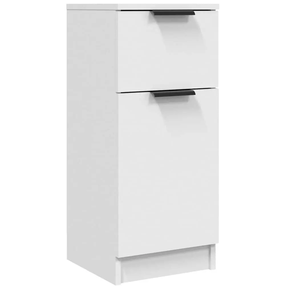 White Sideboard Cabinet 30x30x70cm Storage Unit 2 Compartments Drawer