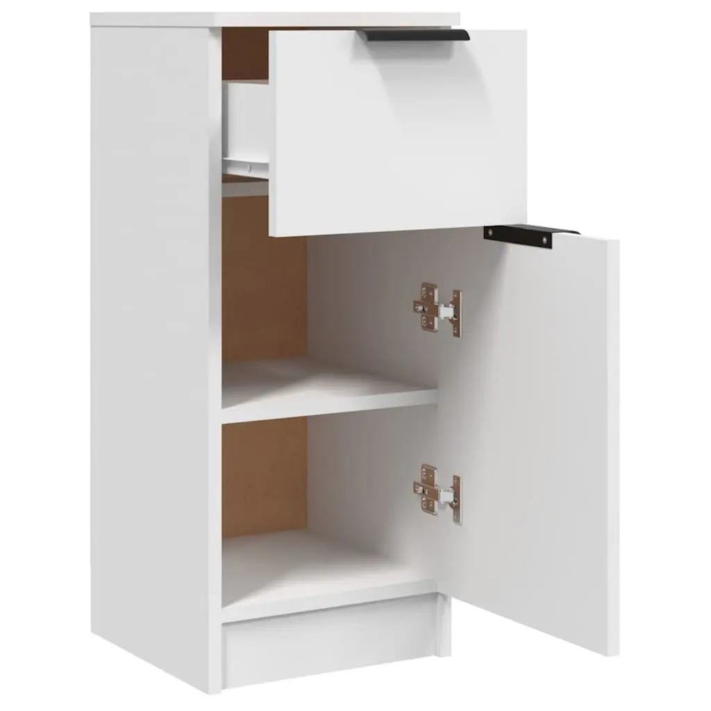 White Sideboard Cabinet 30x30x70cm Storage Unit 2 Compartments Drawer