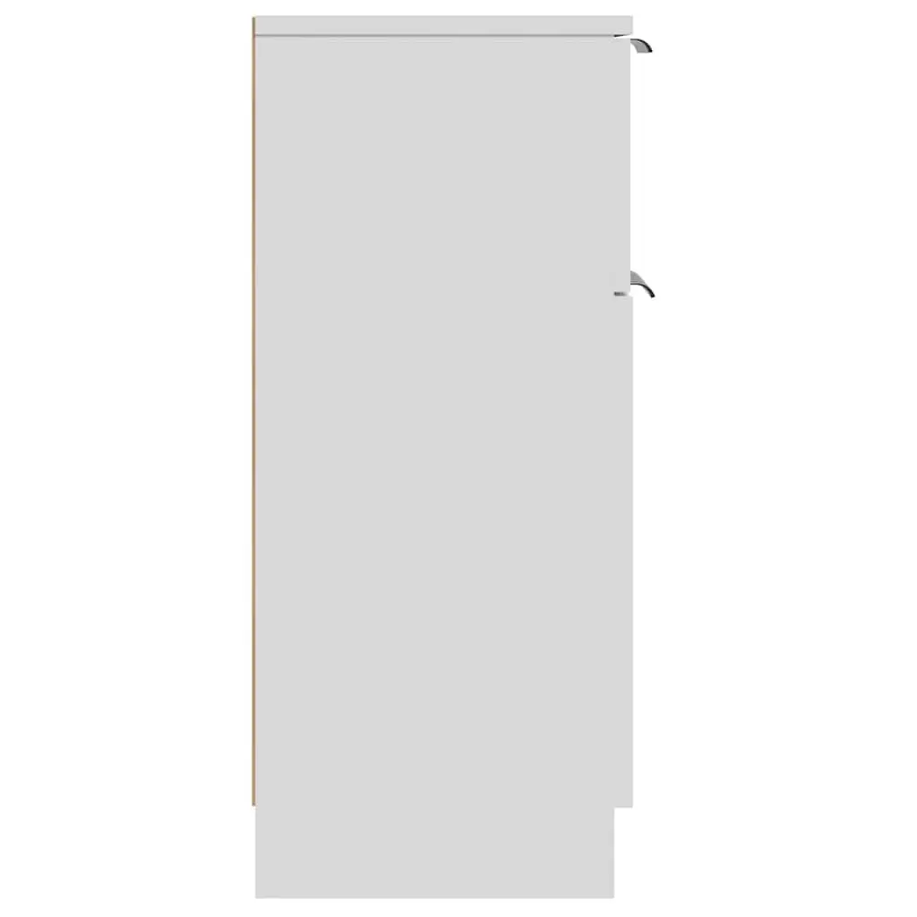 White Sideboard Cabinet 30x30x70cm Storage Unit 2 Compartments Drawer