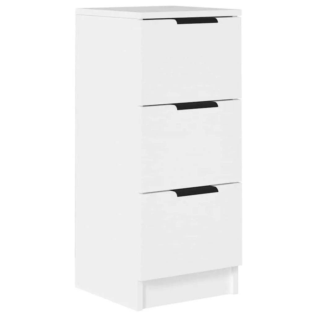 White Sideboard with 3 Drawers 30x30x70 cm