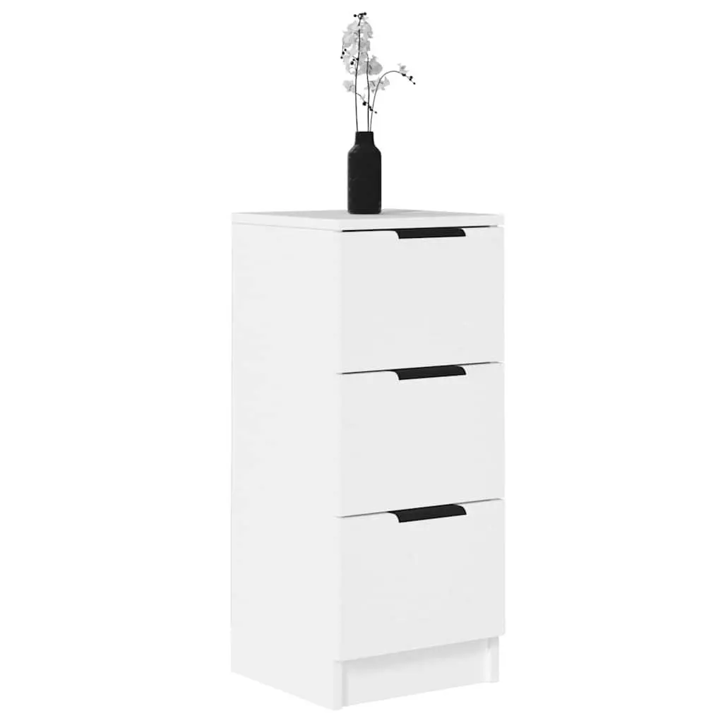White Sideboard with 3 Drawers 30x30x70 cm