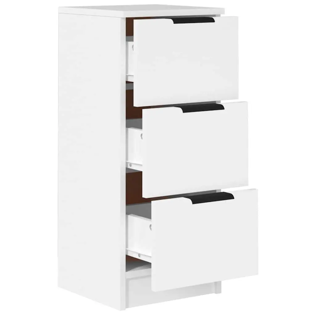 White Sideboard with 3 Drawers 30x30x70 cm