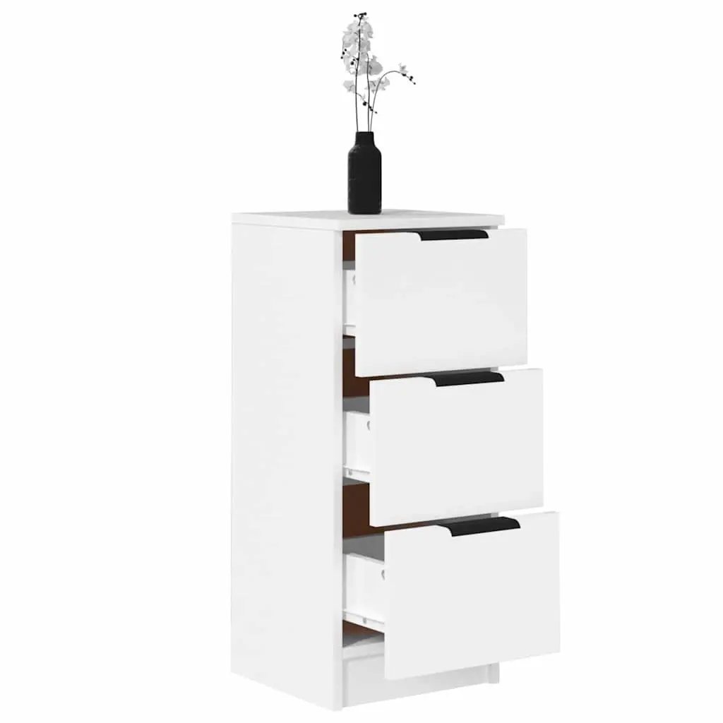 White Sideboard Cabinet 30x30x70cm Storage Drawers Living Room Bedroom Furniture