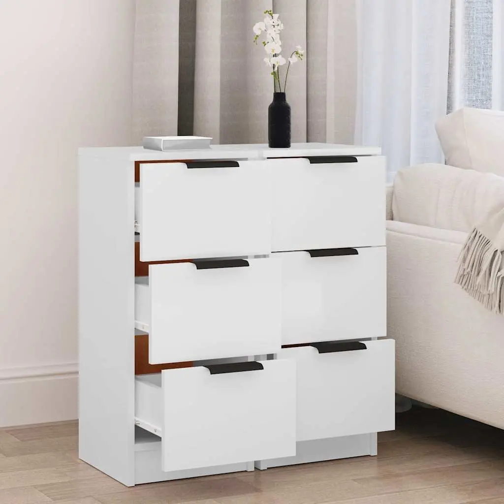 White Sideboard Cabinet 30x30x70cm Storage Drawers Living Room Bedroom Furniture