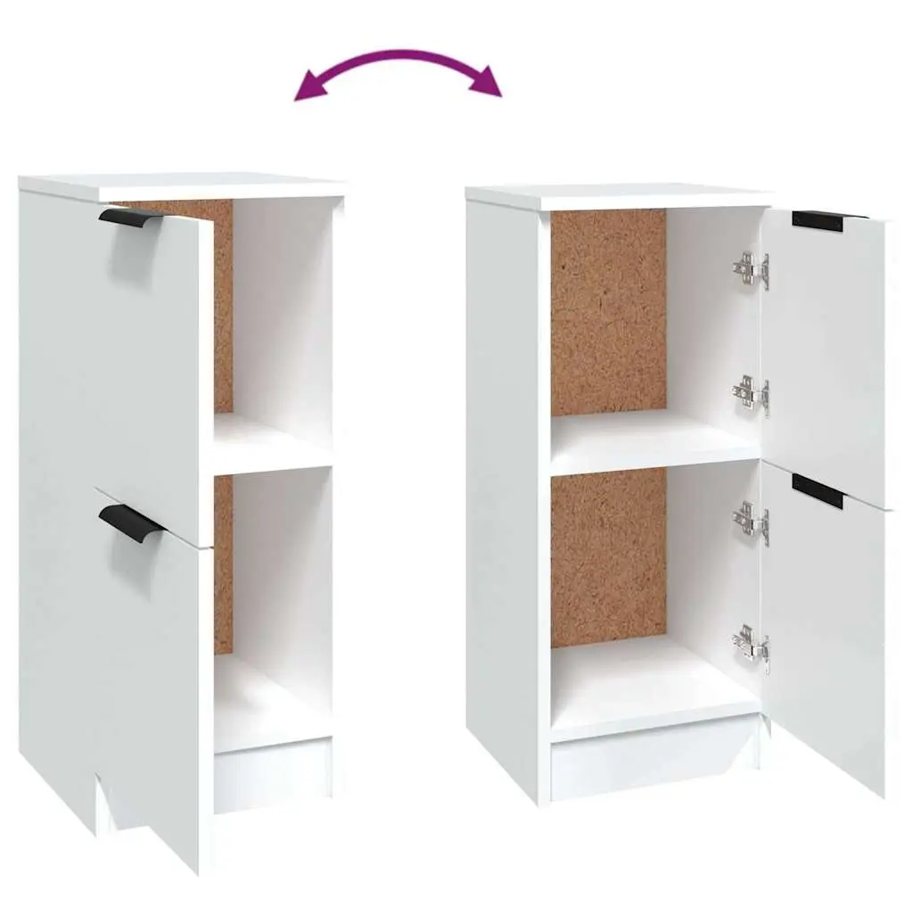 Sideboard Cabinet 2 pcs White 30x30x70 cm Storage Furniture Living Room Bedroom