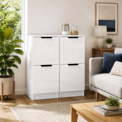 High Gloss White Sideboard Cabinet 30x30x70cm
