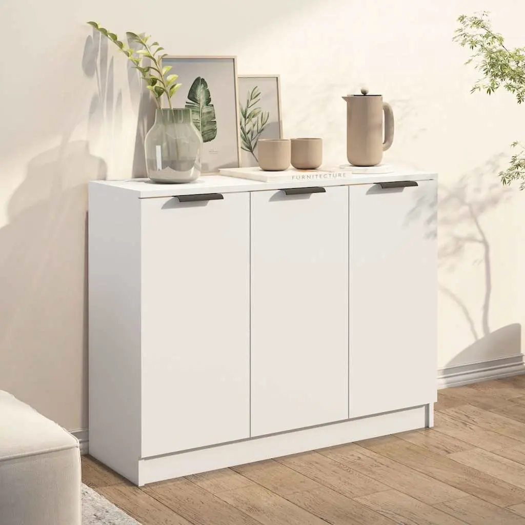 White Sideboard 90.5x30x70 cm Storage Cabinet