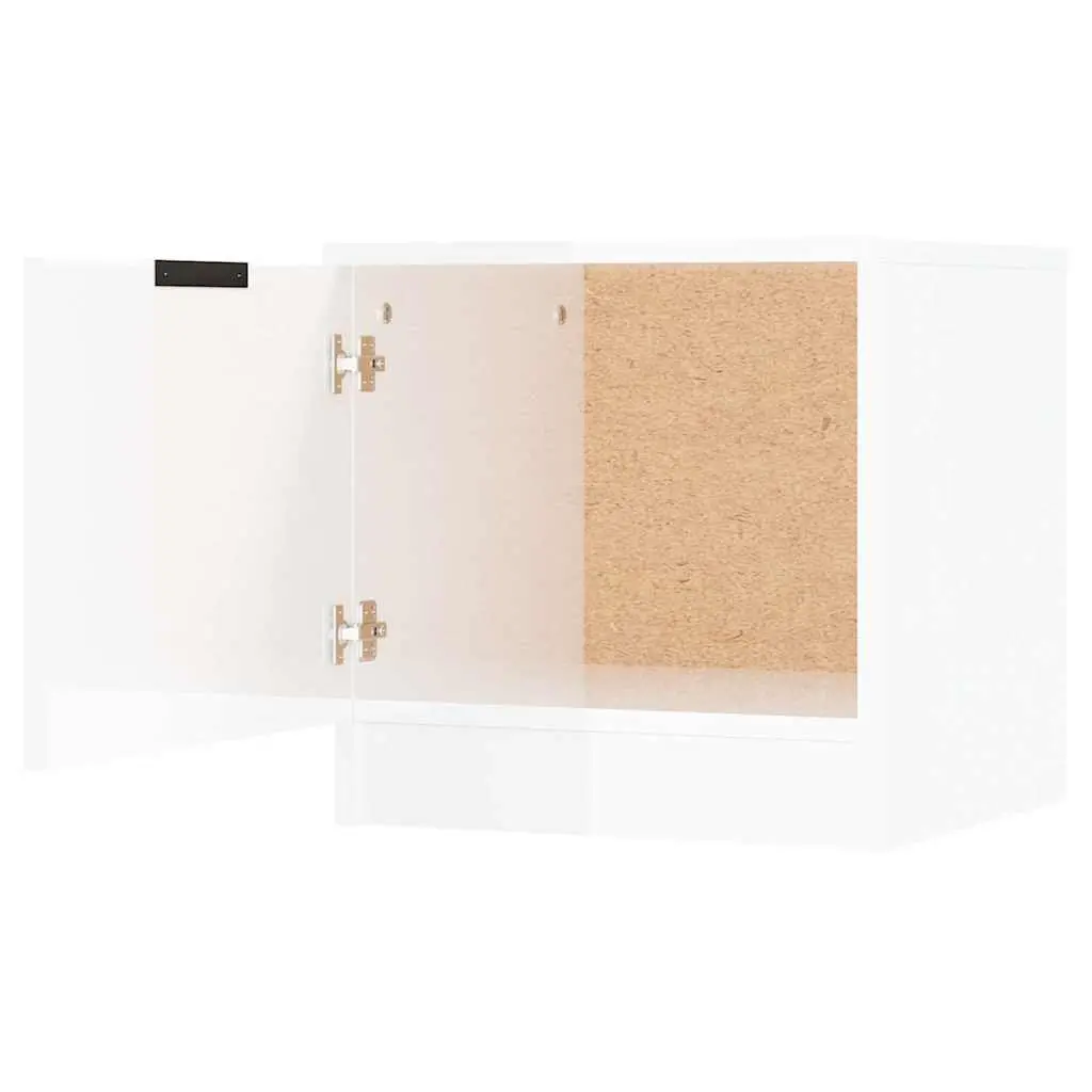 Bedside Cabinets White Nightstand Storage End Table Set 2 Piece Engineered Wood