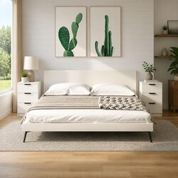 White Bedside Cabinets Set of 2 for Stylish Storage