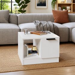 White Coffee Table with Storage for Living Room