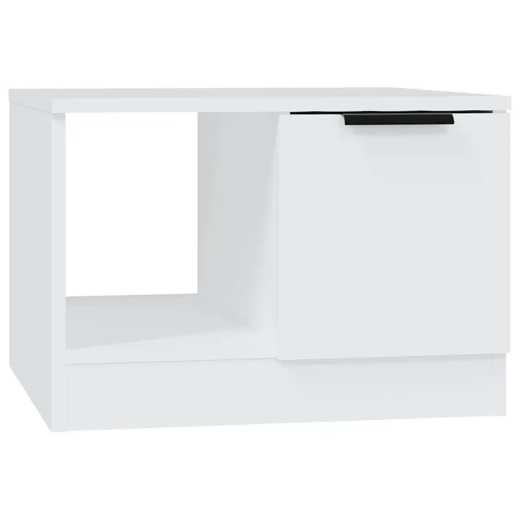 Coffee Table White Engineered Wood 50W x 50D x 36H cm Storage Compartments