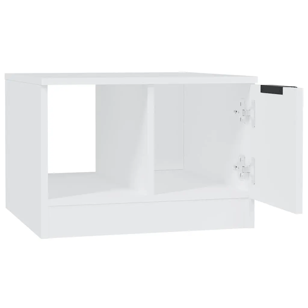 Coffee Table White Engineered Wood 50W x 50D x 36H cm Storage Compartments