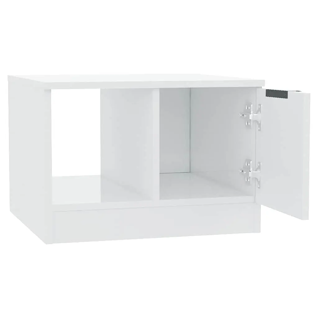 Coffee Table High Gloss White 50x50x36 cm Engineered Wood