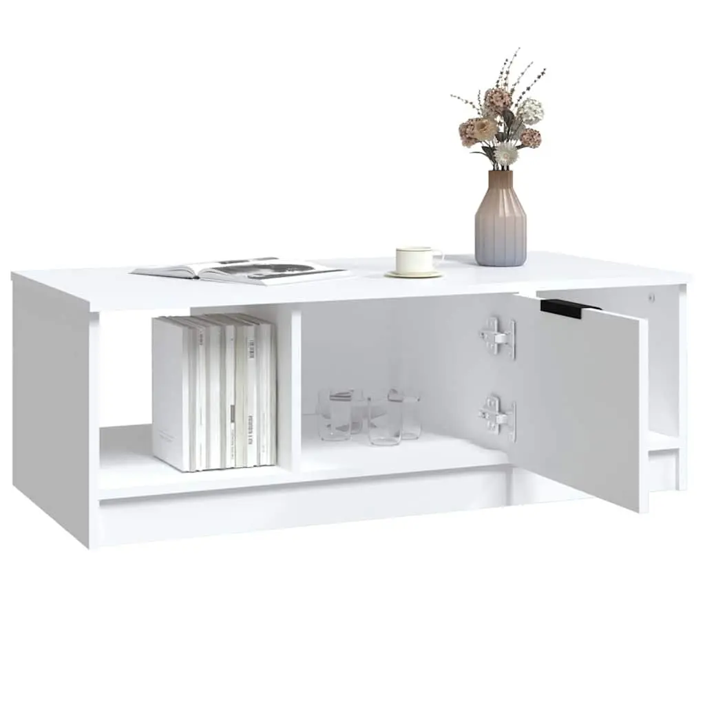 Coffee Table White 102 x 50 x 36 cm Engineered Wood