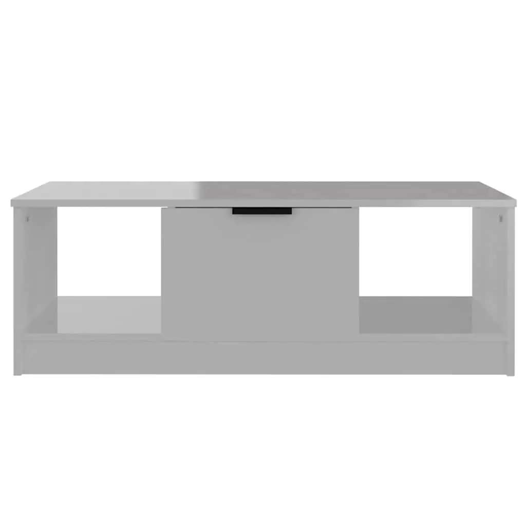 Coffee Table High Gloss White Modern 102L x 50W x 36H cm Engineered Wood