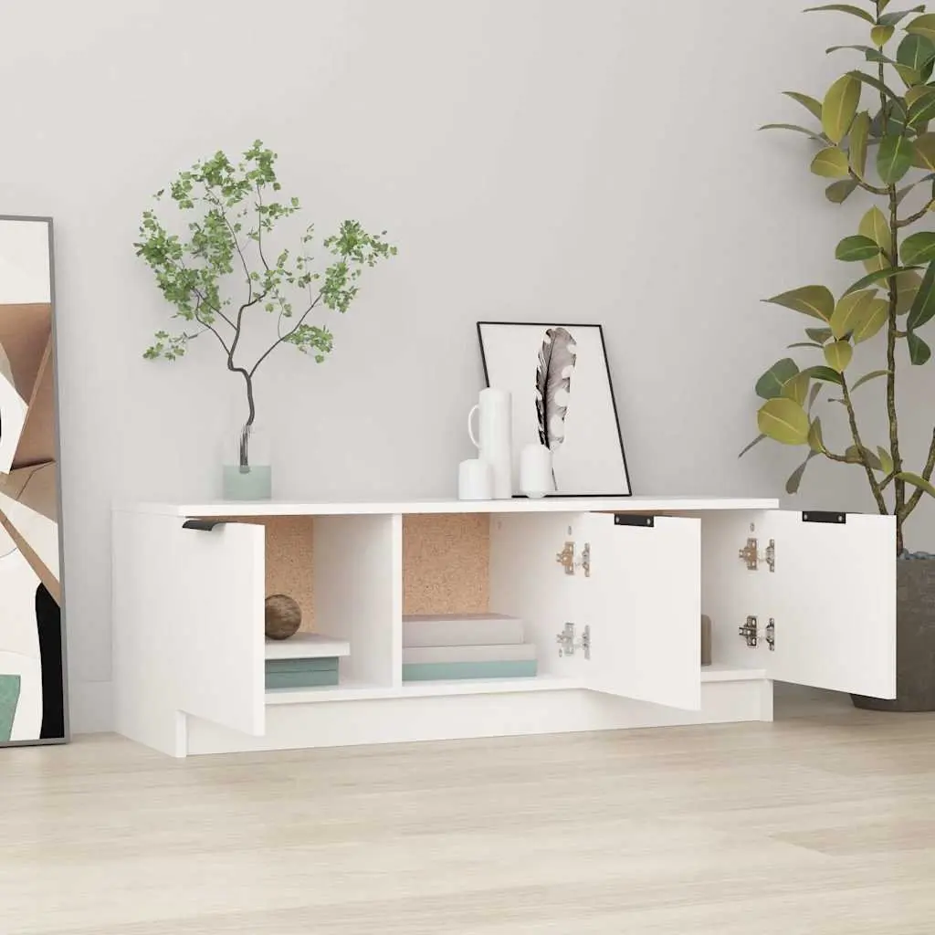 White Engineered Wood TV Cabinet 102x35x36.5 cm