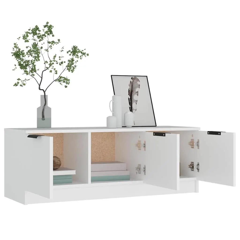 White Engineered Wood TV Cabinet 102x35x36.5 cm