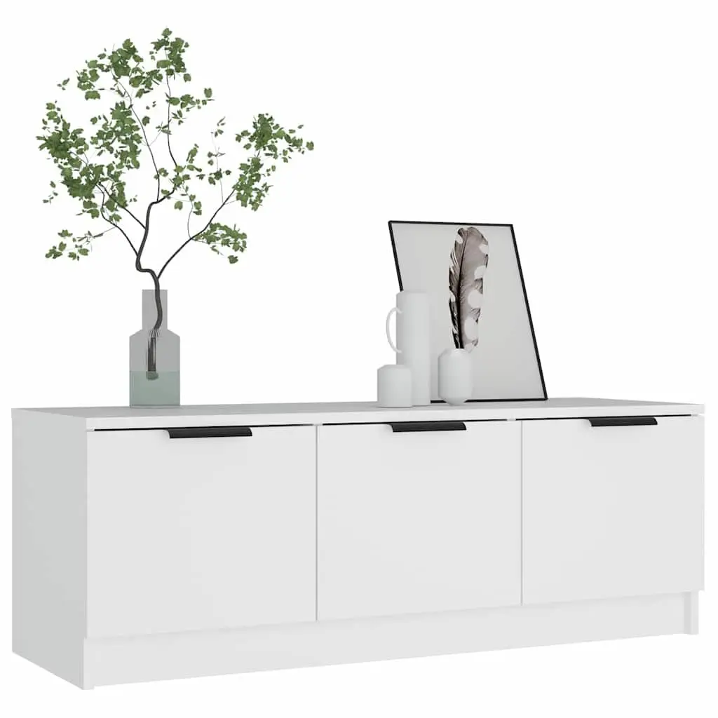 White Engineered Wood TV Cabinet 102x35x36.5 cm