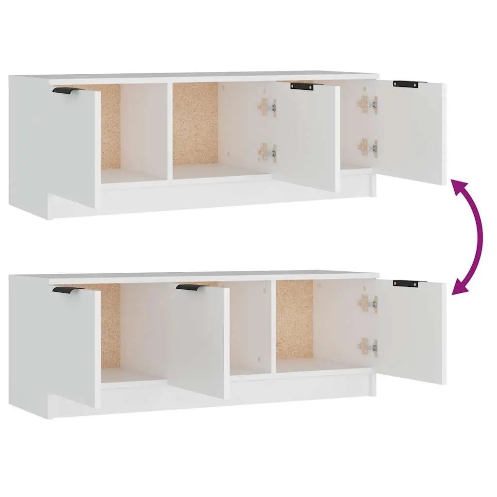 White Engineered Wood TV Cabinet 102x35x36.5 cm