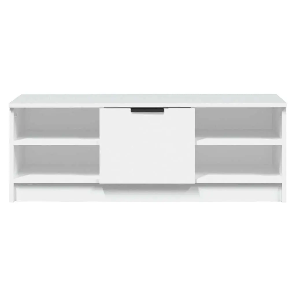 TV Cabinet White Engineered Wood Media Console 102cm Storage Unit