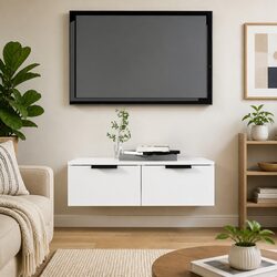 Elegant White Wall Cabinet for Storage and Display