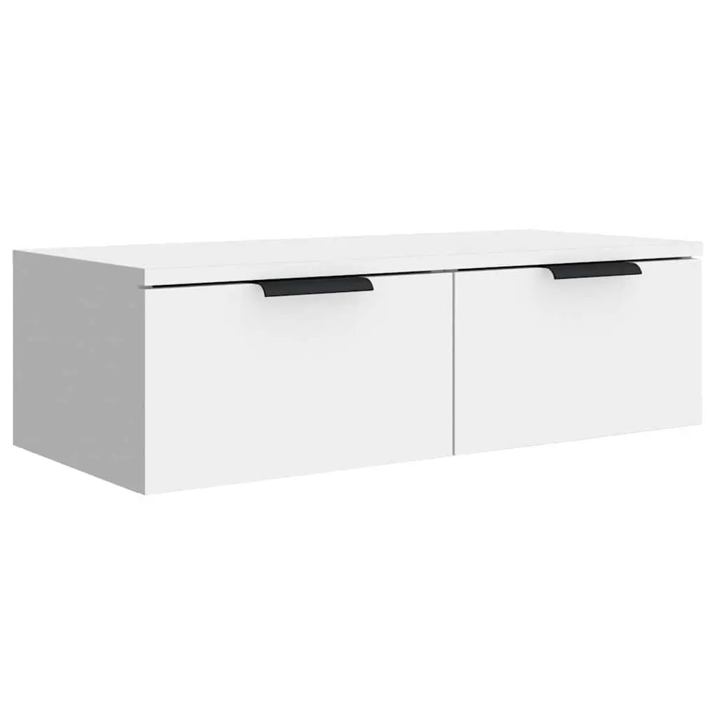 Wall Cabinet Storage White Floating Shelf 68x30x20 cm Engineered Wood Organiser