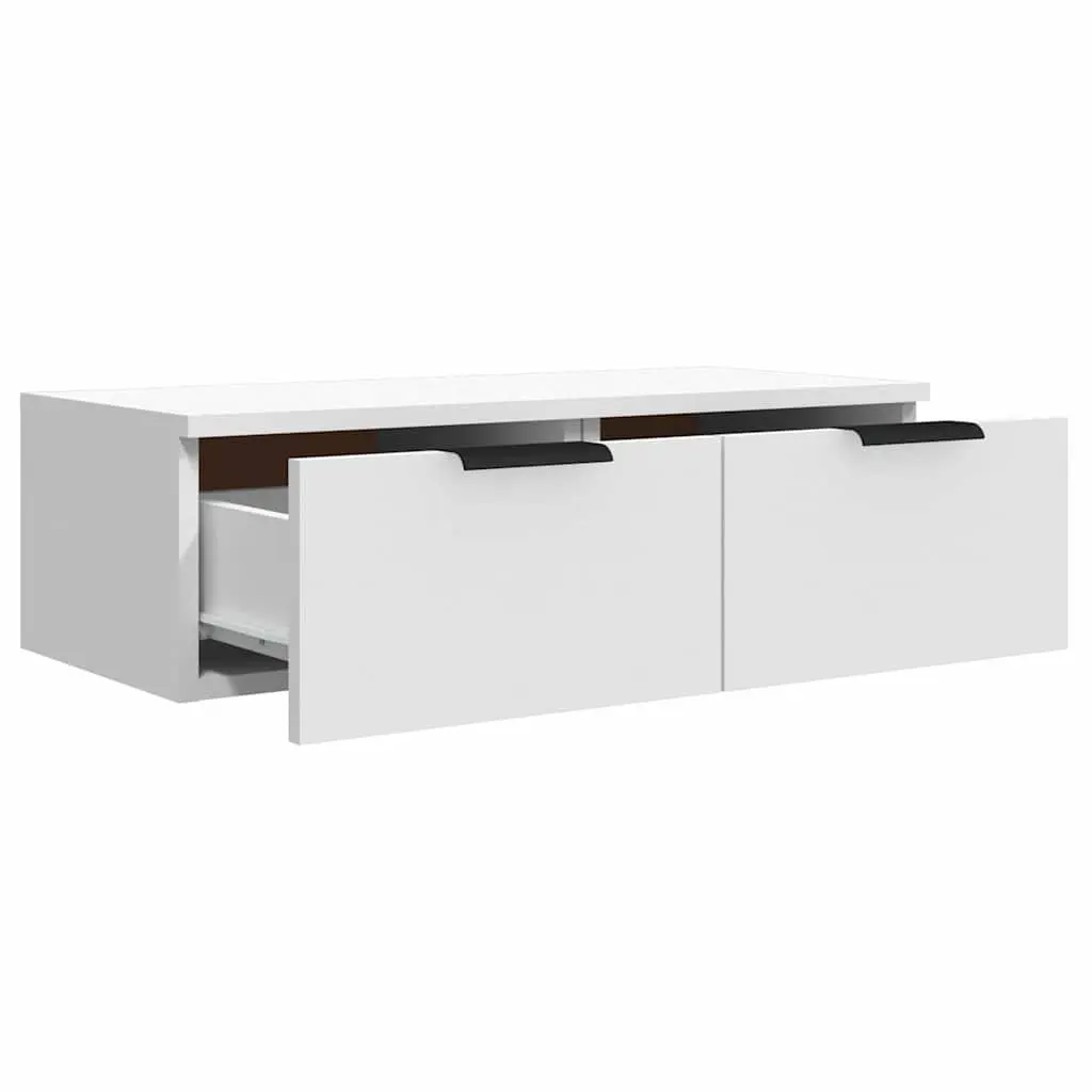 Wall Cabinet Storage White Floating Shelf 68x30x20 cm Engineered Wood Organiser