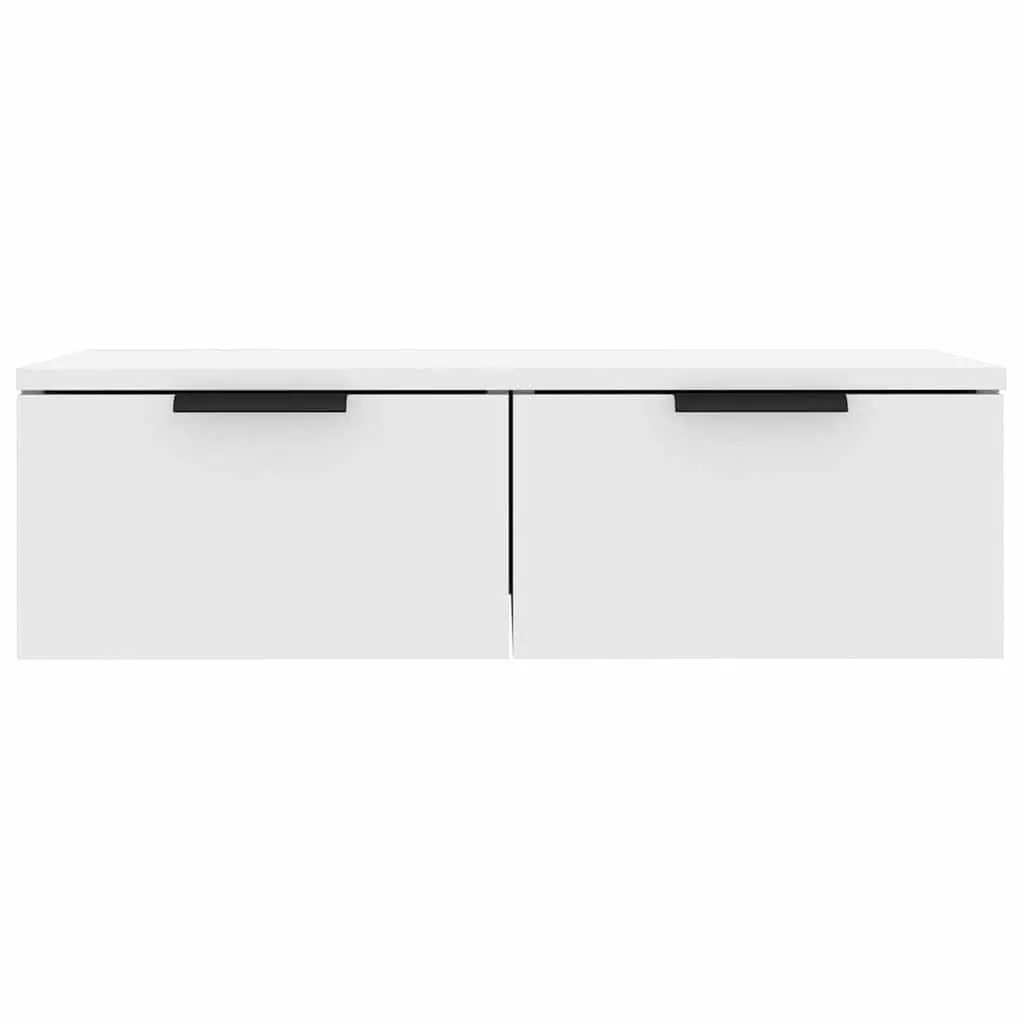 Wall Cabinet Storage White Floating Shelf 68x30x20 cm Engineered Wood Organiser
