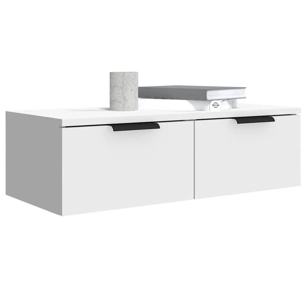 Wall Cabinet Storage White Floating Shelf 68x30x20 cm Engineered Wood Organiser