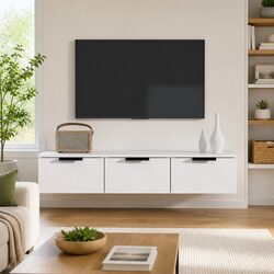 White Floating Wall Cabinet for Stylish Storage