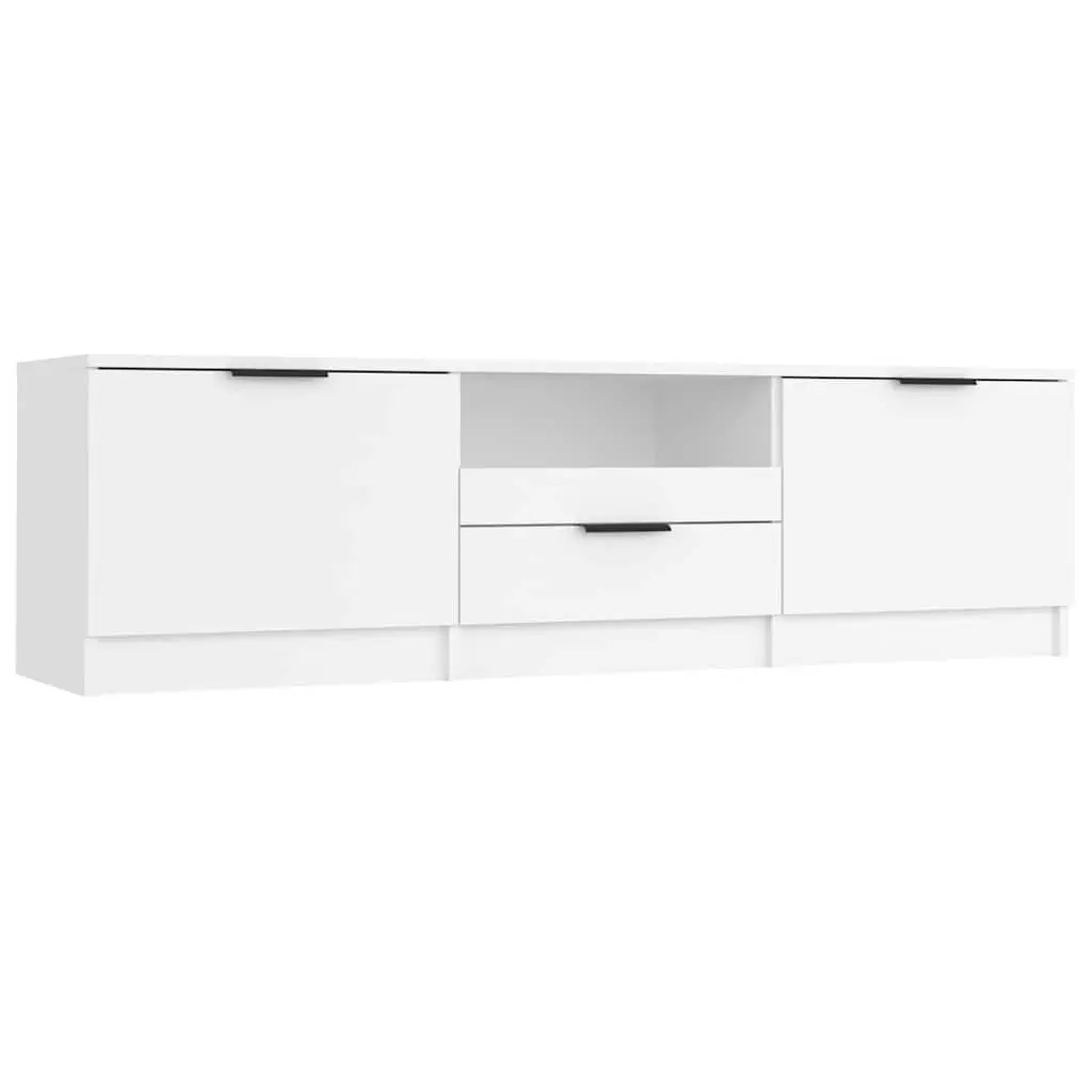 TV Cabinet White 140x35x40cm Engineered Wood Entertainment Unit Media Stand Storage Sideboard