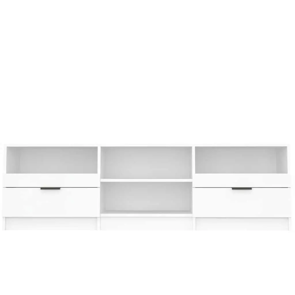Engineered Wood TV Cabinet White Storage Unit with Drawers and Shelves 150x33.5x45cm