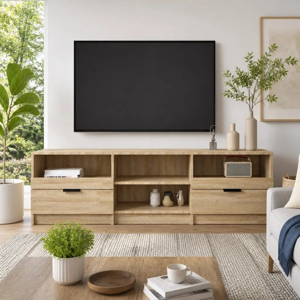 Brown TV Cabinet 150x33.5x45 cm Engineered Wood