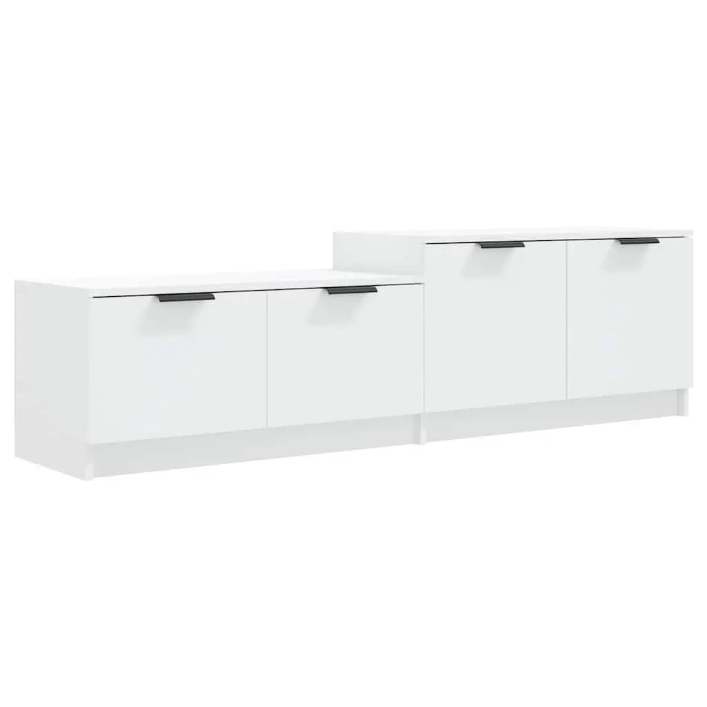 White Engineered Wood TV Cabinet with Storage